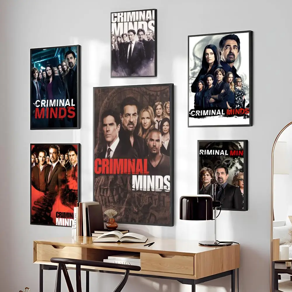 1PC C-Criminal M-Minds TV Series Poster Self-adhesive Art Waterproof Paper Sticker Coffee House Bar Room Wall Decor