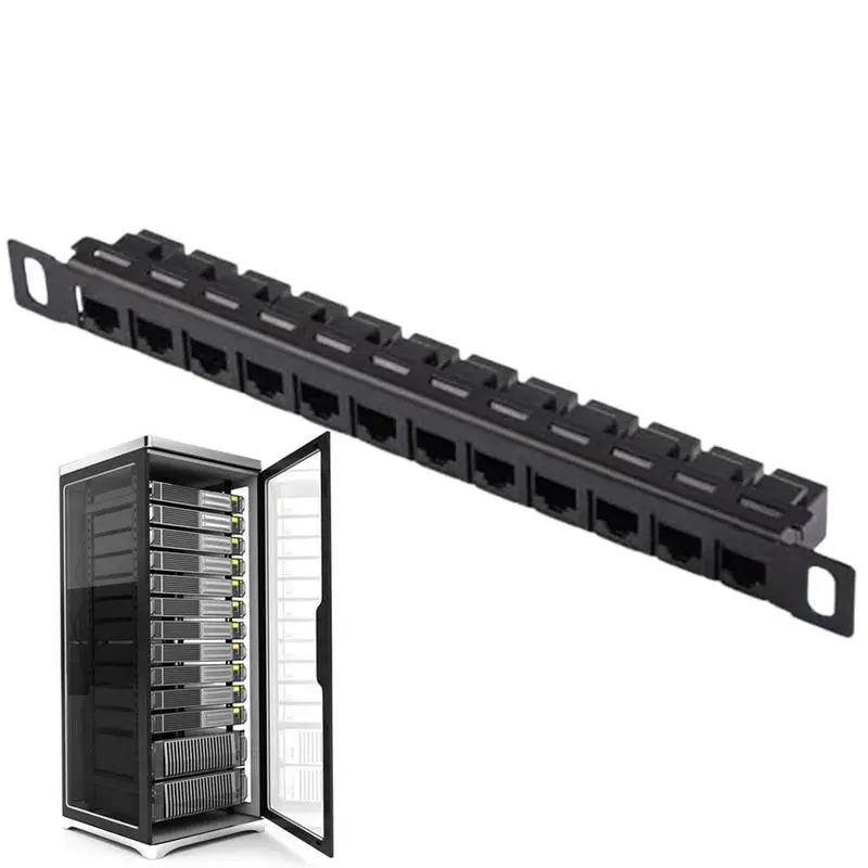12-Port-Patchpanel-Netzwerk-Kabel-Organizer-Rack, ungeschirmtes Cat5e/Cat6-Kabel-Verkabelungsregal für Kabelmanagement-Ständer