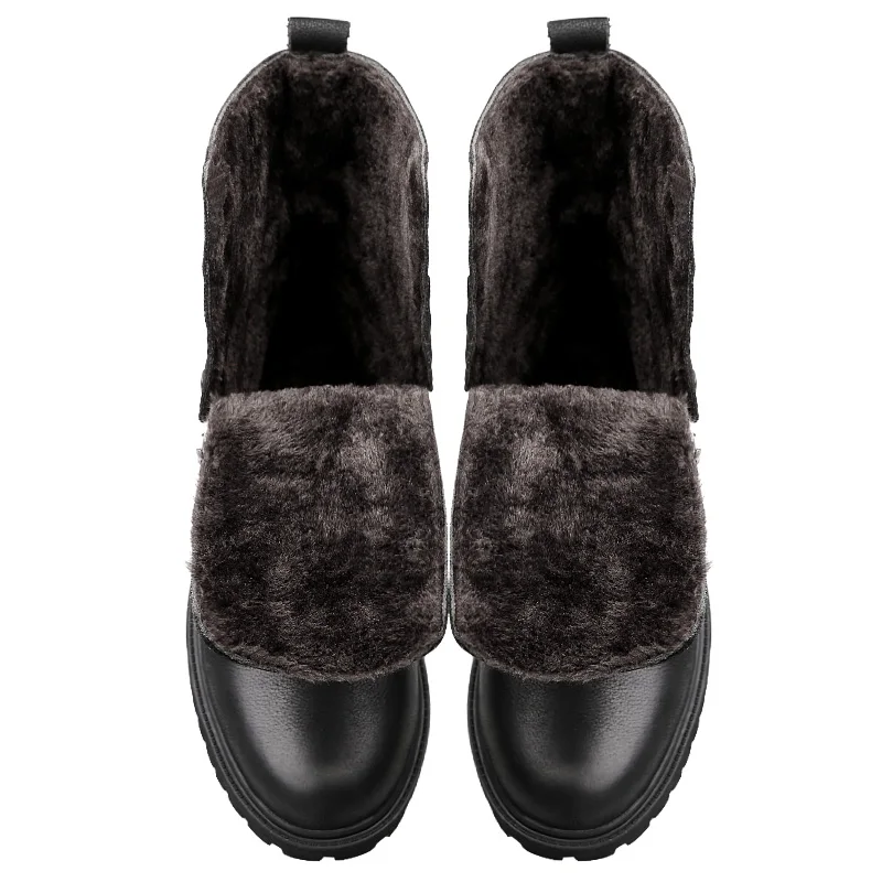 

Мужские ботинки, большой размер 49 50 51 52, мотоциклетные ботильоны из натуральной кожи, ботинки на платформе со шнуровкой, мужские плюшевые теплые зимние ботинки Botas