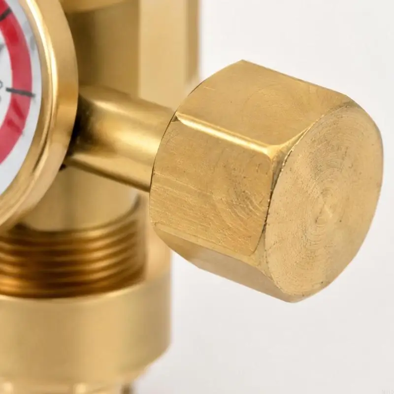Adjustable Welding Gas Regulator with Separate Cylinder and Output Pressure Indicators, Side Control Knob and Ribbed M4YD