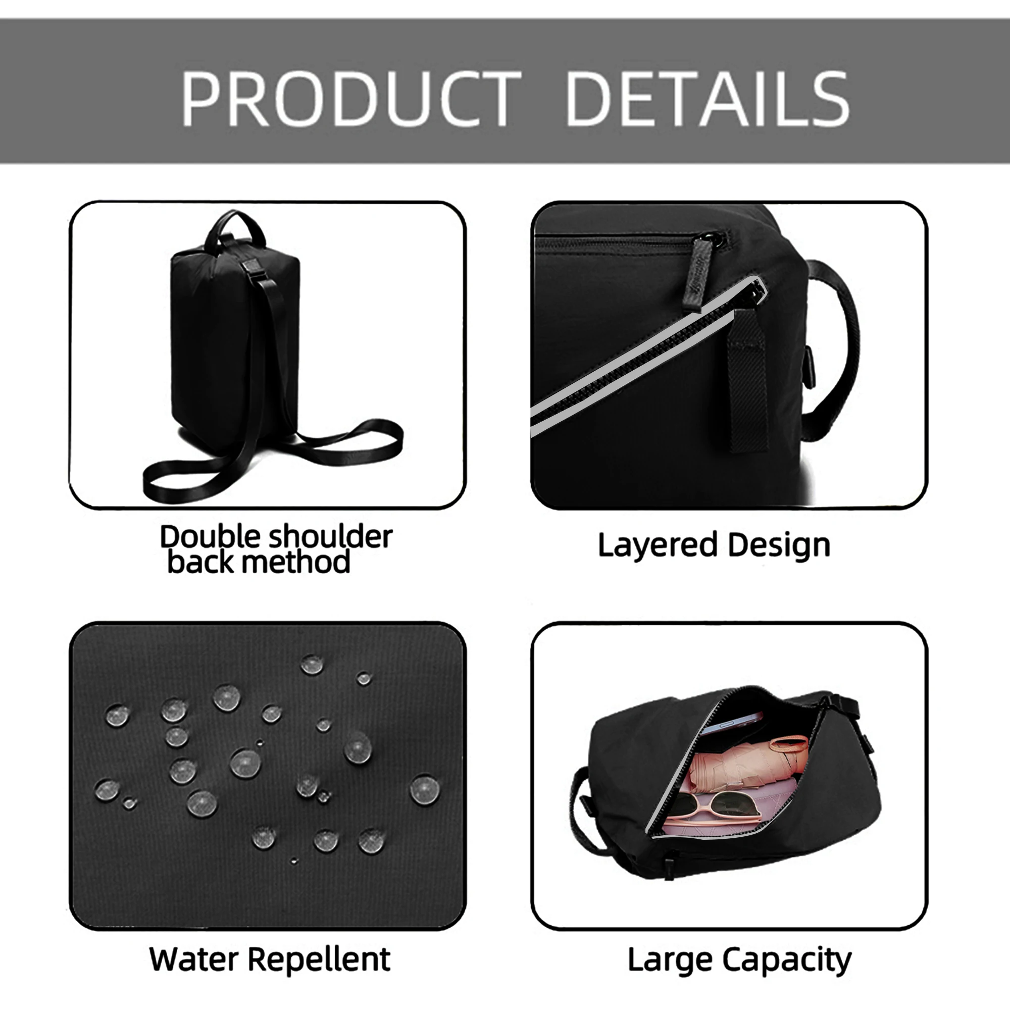 lulu Crossbody Bag for women men Stylish Sports Bag Shoulder Bags For Gym Work Fitness Travel Light Bags 3 in 1 Duffle Bag