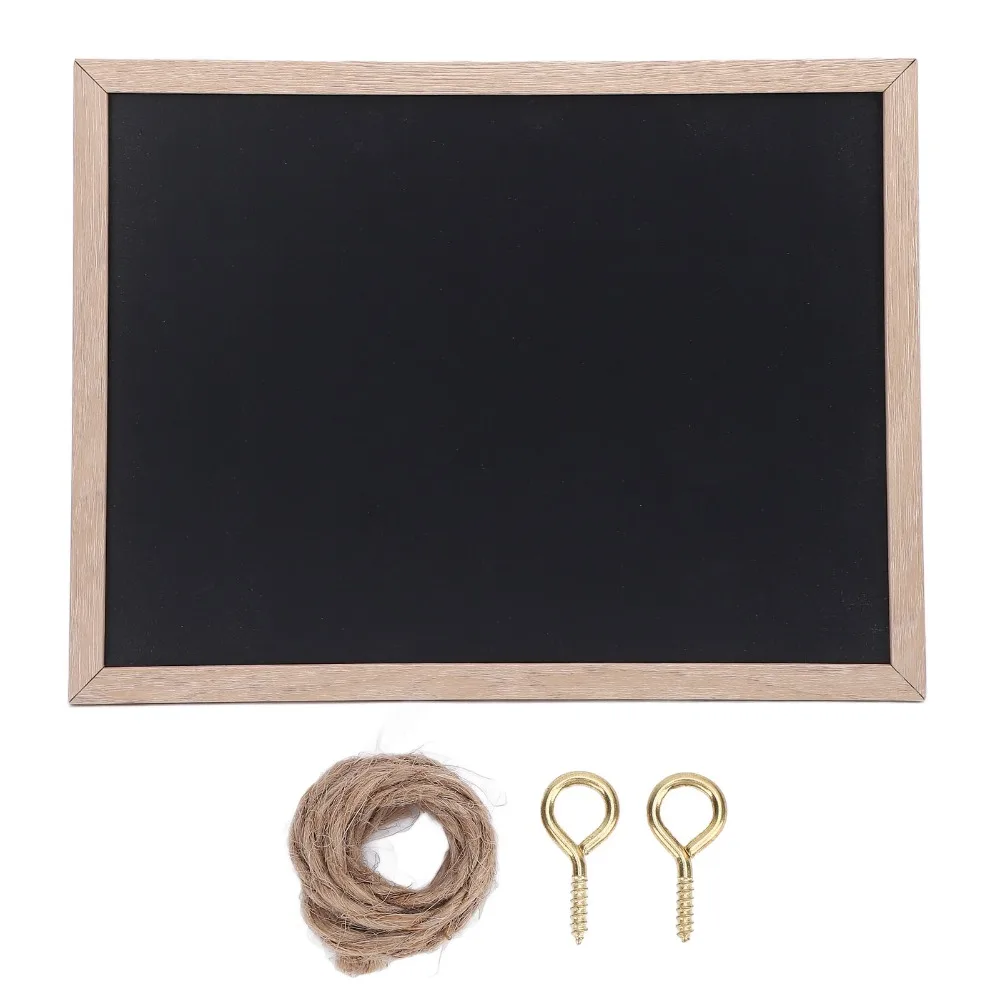 4pcs 7.87 X 11.8 Inches Hanging Chalkboard Sign Hanging Design Chalkboard Surface Wooden Menu Board Message Chalkboard