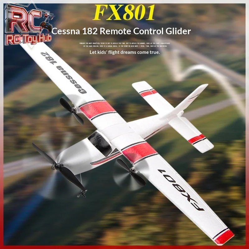 FX801 RC Airplane Fixed Wing Foam Glider 2CH Remote Control Aircraft EPP Model Toy for Beginners Kids Outdoor Flying