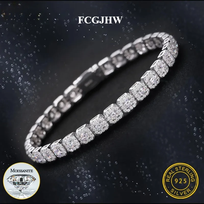 FCGJHW Unisex Cuban Chain 6mm Width Chain S925 Bracelet VVS1 Moissanite With Certificate For Men Hip Hop Jewelry Gift 2026