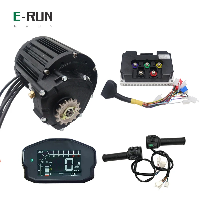 QS138 4000W V3 Mid Drive Motor With Fardriver ControllerND72680 DKD Display Speedometer T08Throttle