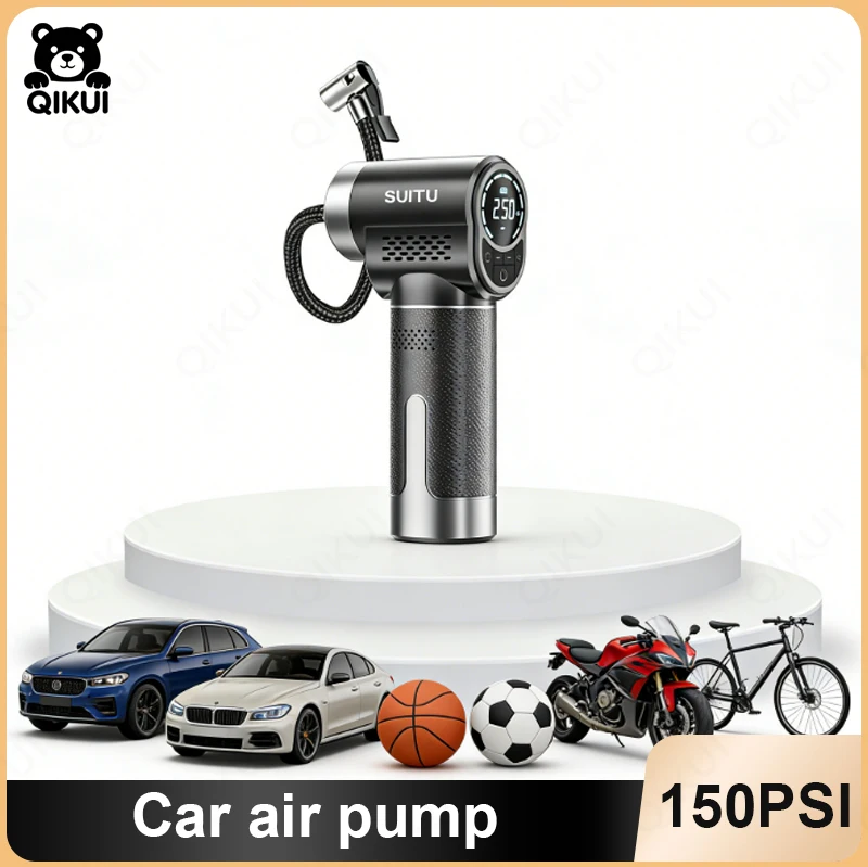 Portable Car Air Compressor for Tire Inflation Emergency Power Supply Jump Starter with Digital Display Wireless Smart Pump