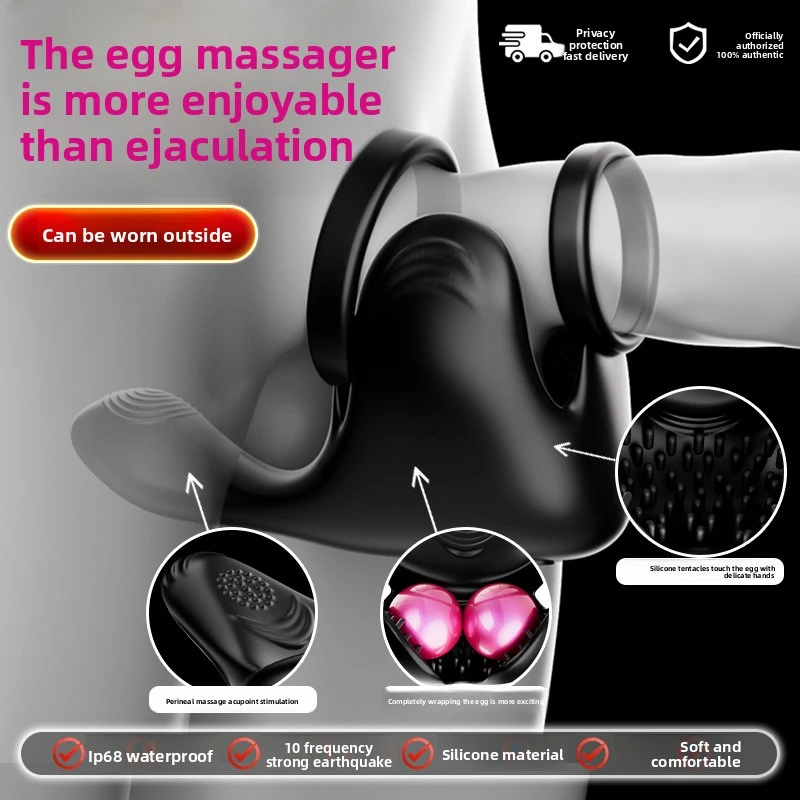 مدلك قضيب كهربائي للرجال ، كيس الصفن ، قفل هزاز ، جهاز استمناء الحيوانات المنوية ، محفز ، بالغ ، 10 سربات #1