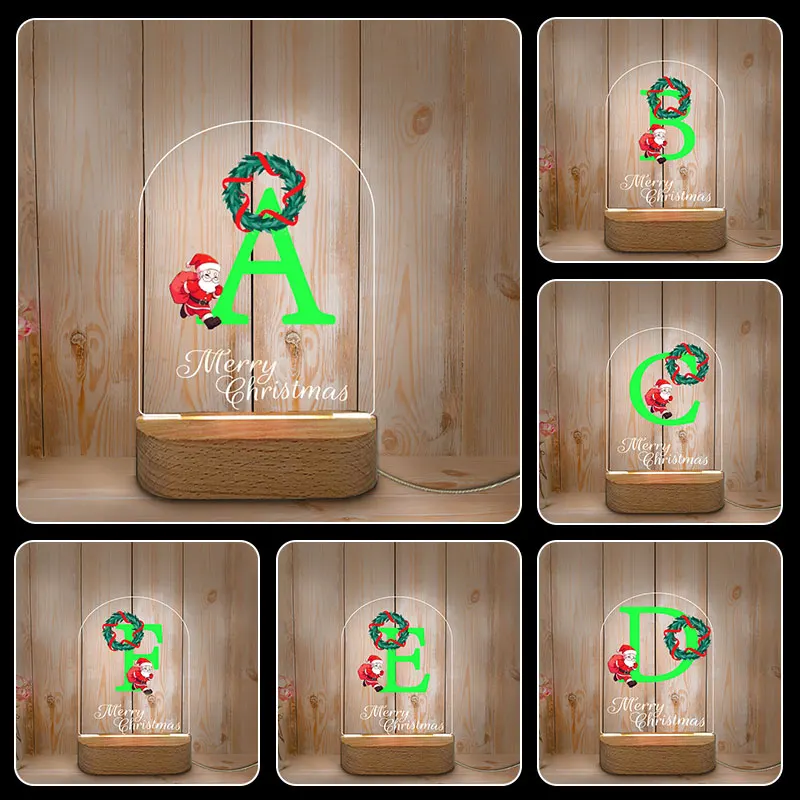 Warm Christmas Eve · Letter Shaped Green LED Nightlight, Creative Holiday Atmosphere Lighting