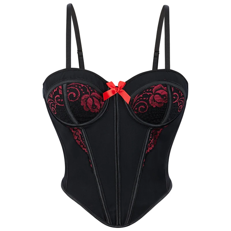 

Sexy Push Up Corset Top for Women Lace Up Overbust Corsets and Bustiers Ladies Summer Spaghetti Strap Corset Korset Lingerie