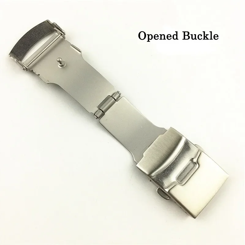 Stainless Steel Folding Buckle for SEIKO Watch Band 16 18 20 22 24 26mm Double Push Button Clasp for Citizen Silver Accessories