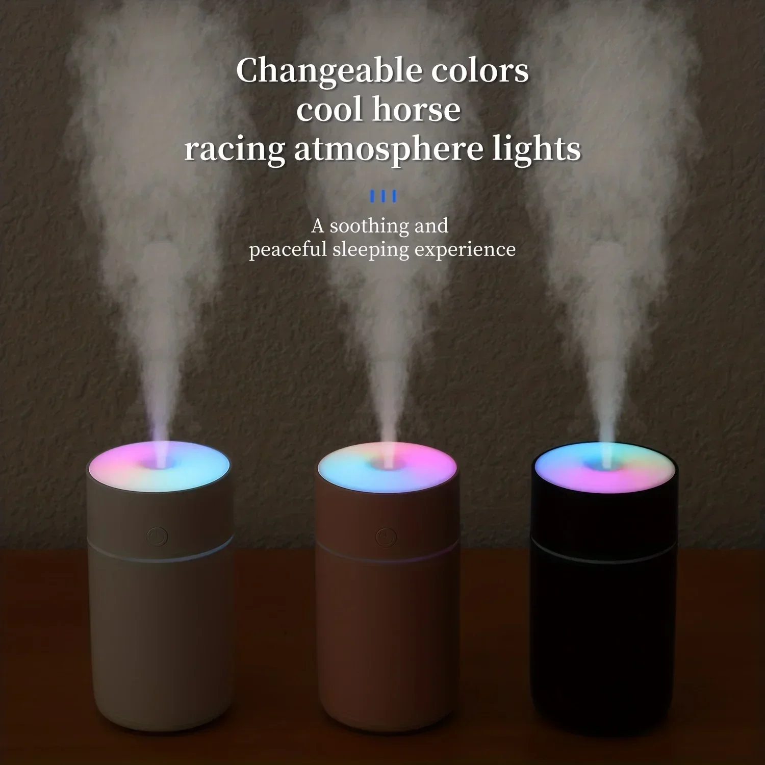 Portable Usb Rechargeable Air Humidifier LED light mini 220ml Spray Mist humidifier for Car