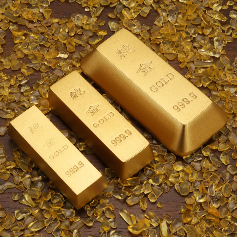 Wholesale Two Pieces Price Yellow Real Gold Bar Solid Props Gold Block Gold Brick Home Decorations Gold Bar Crafts Pure Copper