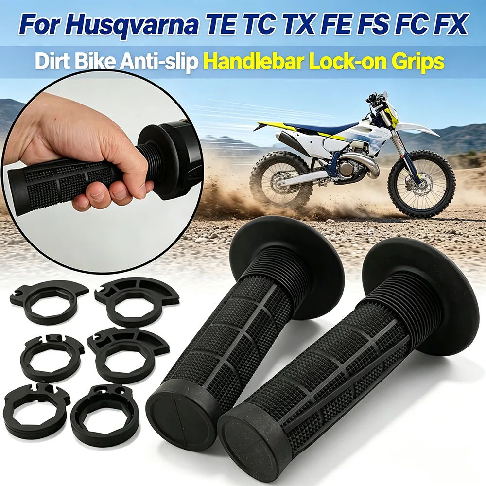 For Husqvarna TE TC TX FE FS FC FX 50-550 Motorcycle Accessories Anti-slip Handlebar Grips Snap-on Cam Lock-on Grip Handle 22mm