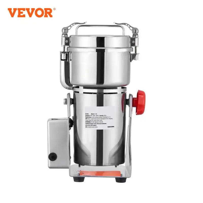مطحنة حبوب كهربائية عالية السرعة VEVOR ، مطاحن توابل تجارية ، آلة سحق من الفولاذ المقاوم للصدأ