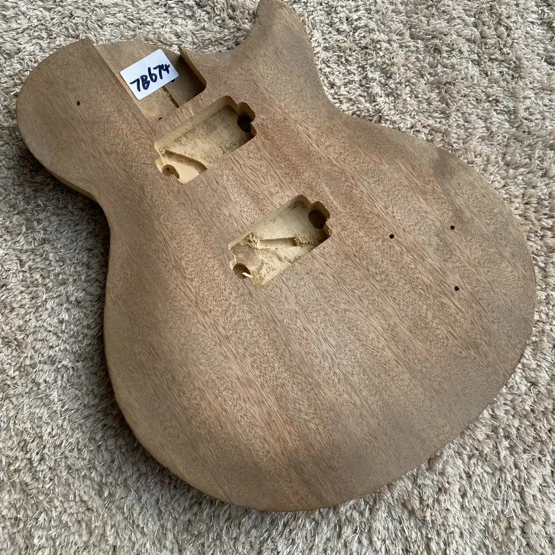 LP Guitar Body Genuine LAG Electric Guitar Unfinished Solid Basswood No Paints Bolt-on For DIY ReplacementTB674