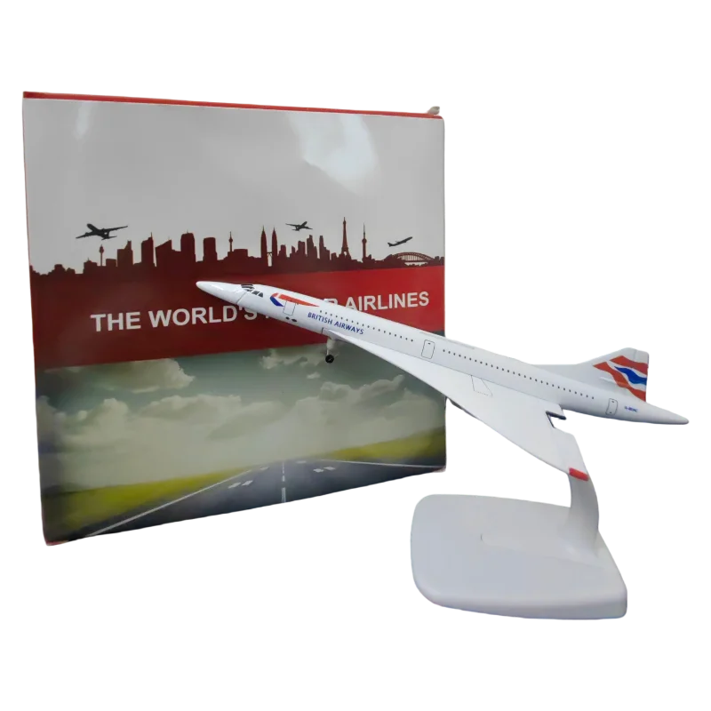 Concorde British Airways 1/400 Scale Diecast Metal 21cm, Supersonic Jet Model, for Children, Airport, Adult Collectible, Gift