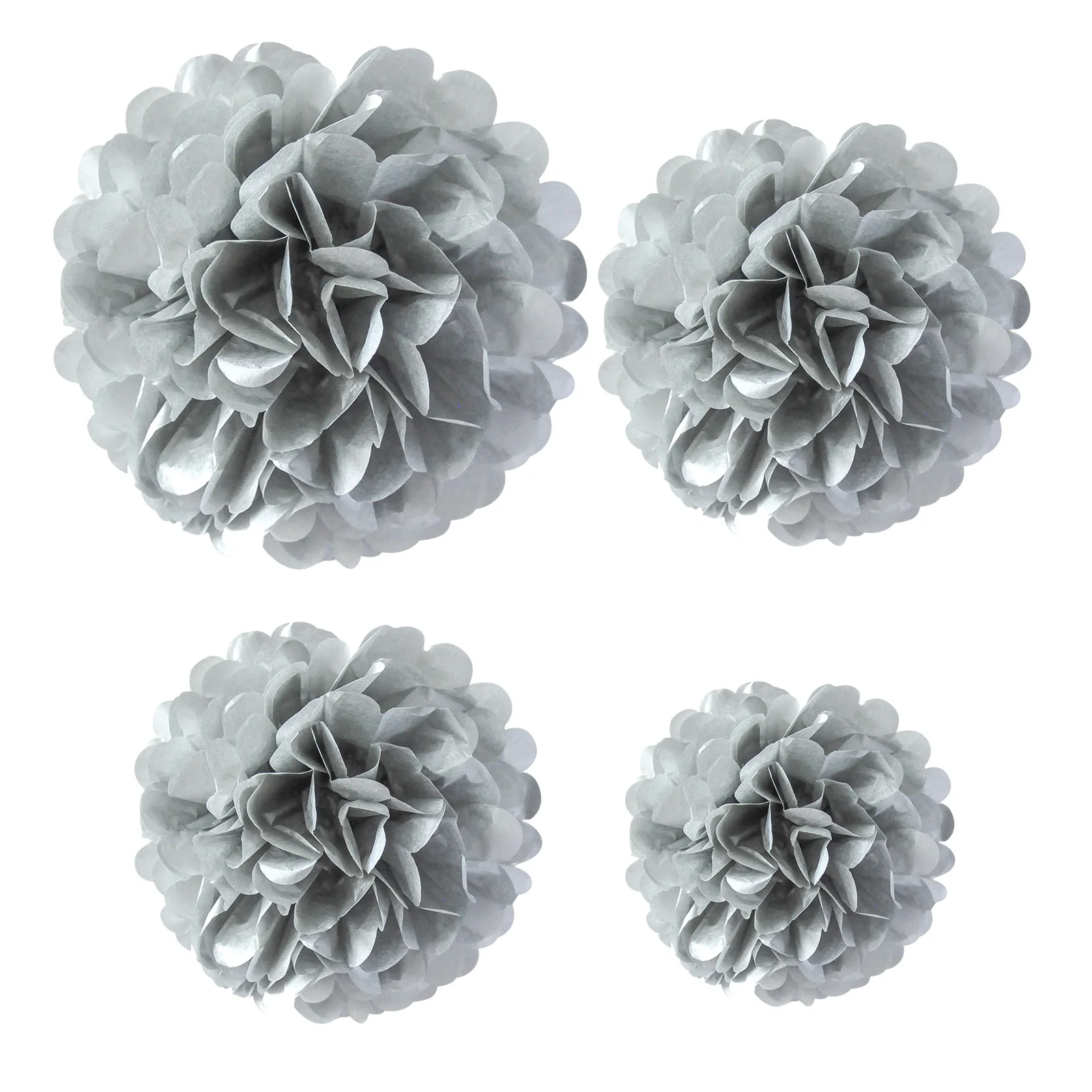 1pcs Set 7.8inch Grey Paper Flower Balls Paper For Birthday Party Hanging Tissue Flowers Paper Flowers Decorations Pom Pom Paper