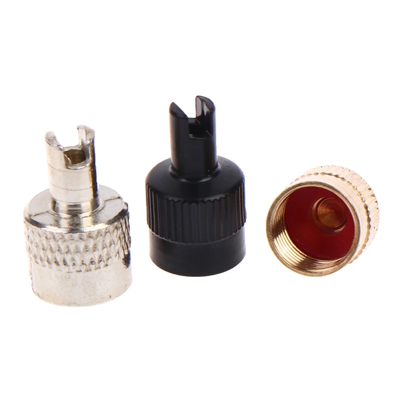 4Pcs Metal Tire Valve Stem Cap Slotted Head Cover With Core Removal Tool For Car Motorcycle