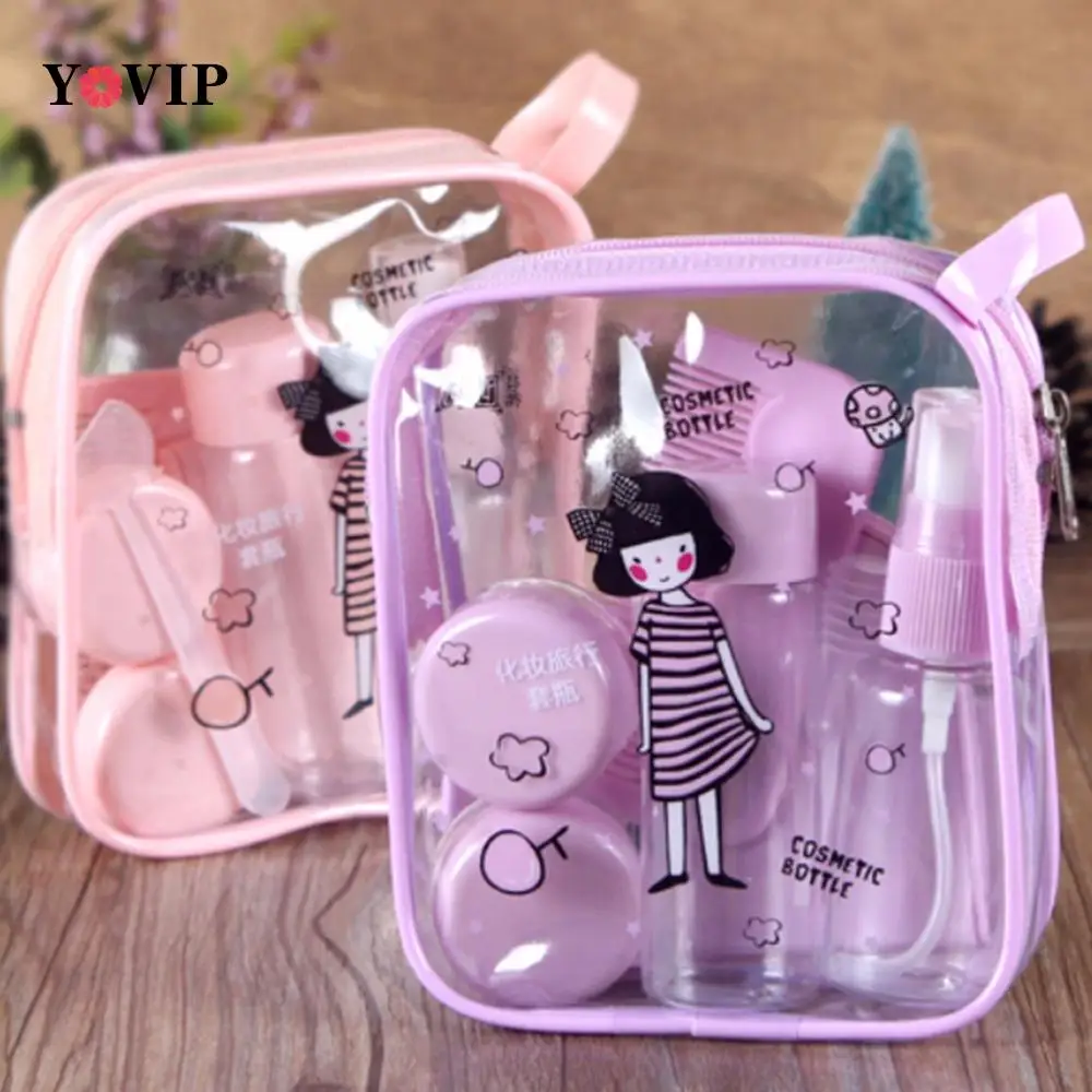 Plastic Travel Transparent Mini Empty Cosmetics Container Bottle Bottle Eyeshadow Makeup Face Cream Jar Pot Bottle set