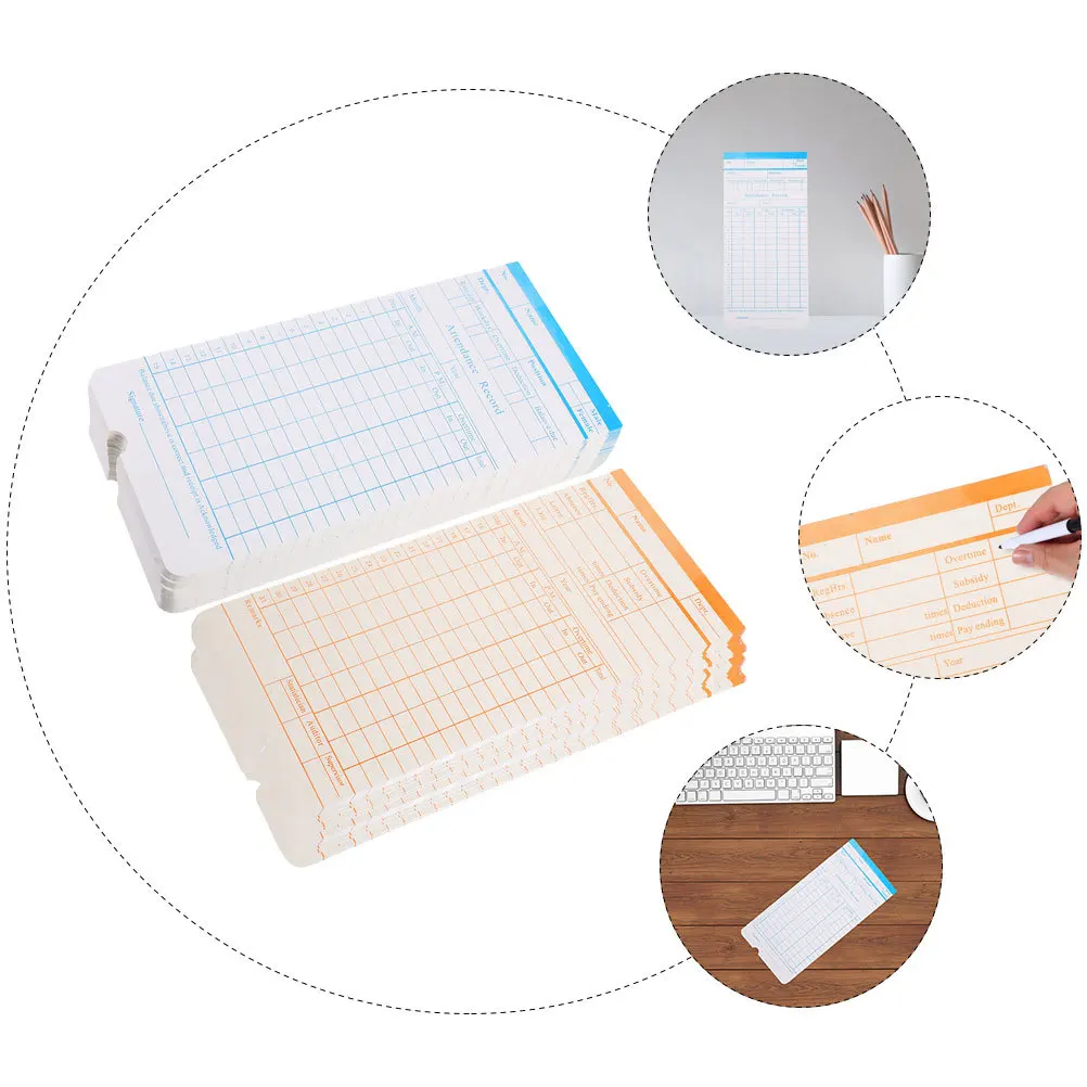 190 Sheets Attendance Cards Suitable for Office Factory Warehouse Multiple Staffs Gift Cards Office Supplies
