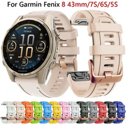 For Garmin Fenix 8 43mm 7S 6S Pro 5S Plus Smartwatch Quick Fit Strap 20mm for Epix Pro Gen 2 42mm Silicone Band Bracelet Correa