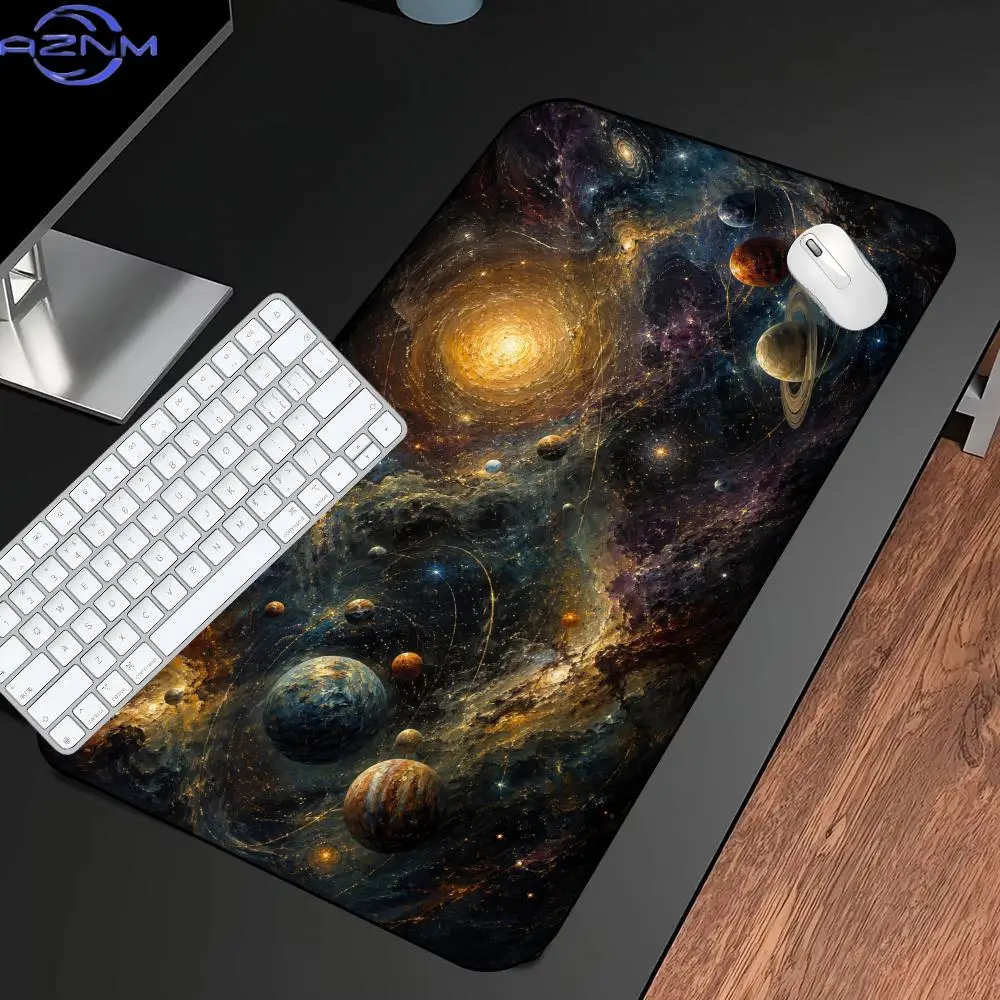 Galaxy Planet Deep Space Nebula Sci-Fi Print MousePad Large Gaming Mousepads Nonslip Laptop Tablet Mat PC Playmat Office Laptop