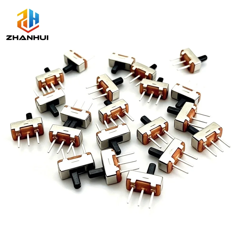 20PCS Mini Slide Switch SS12D00 3 Pin SPDT 4mm Handle DIP PCB Mounting Power Mode Switch for Arduino DIY Electronics