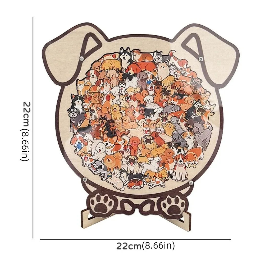 Puzzle drewniane w kształcie kota, spalający mózg, pies, mały miś, kolorowe puzzle DIY do samodzielnego montażu, unikalne, nieregularne puzzle dla dorosłych.