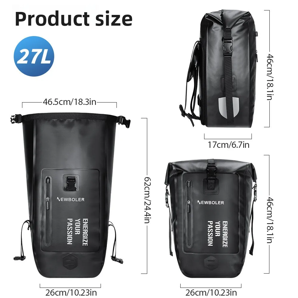 

Mountain Bike Long - Distance Riding Equipment NEWBOLER 27L Waterproof Wear - Resistant Rear Seat Double Backpack