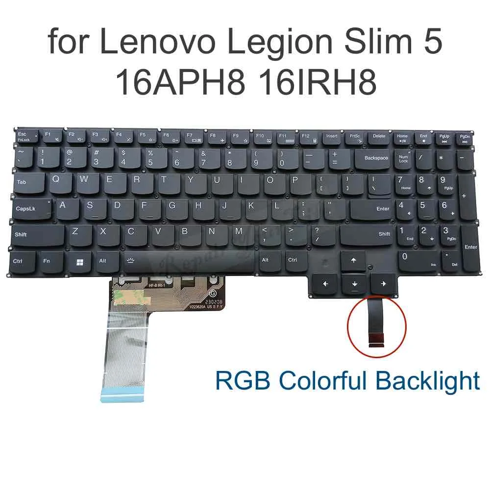 US FR AZERTY Backlit Keyboard for Lenovo Legion Slim 5 16APH8 82Y9 16IRH8 82YA Laptop, French Belgian RGB NSK-6AB1BC SN3117B01