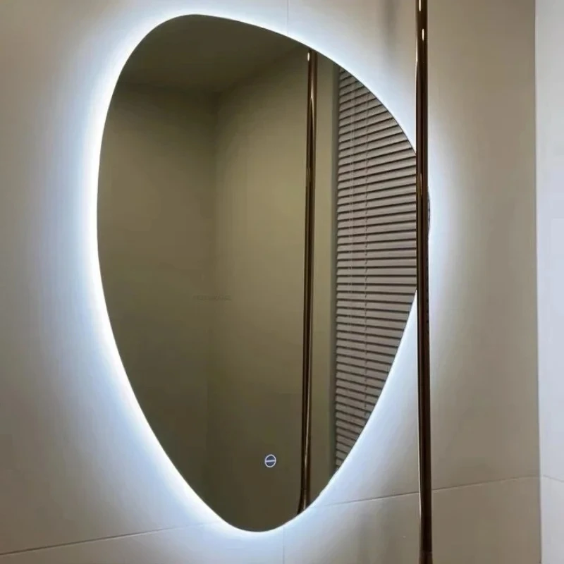 Mounted Special Shaped Smart Bathroom Mirrors Multifunctional Bedroom Makeup Mirror Water Drop Shaped Mirrors for Bathroom Wall