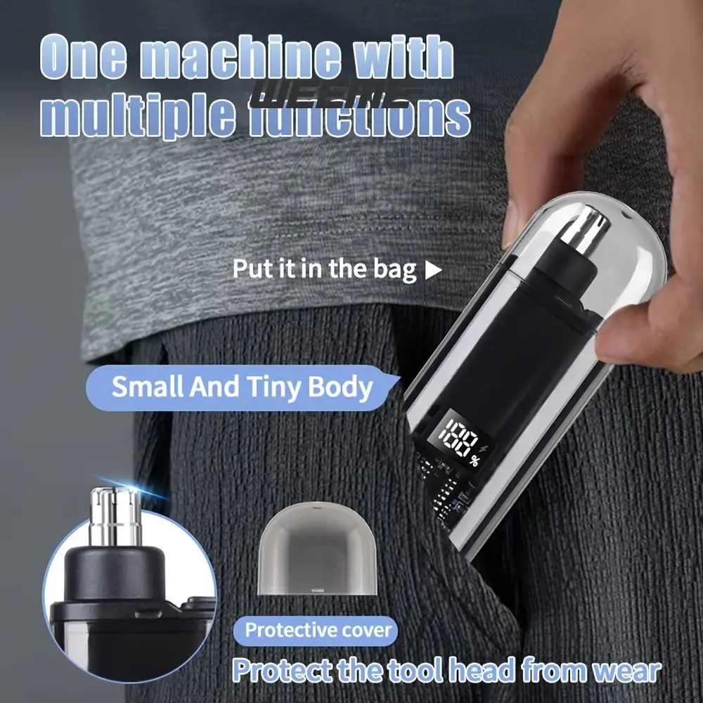 Mini Electric Nose Hair Trimmer Portable Waterproof Eyebrow Trimmer Rechargeable Painless Ear Face Clean Trimmer Unisex