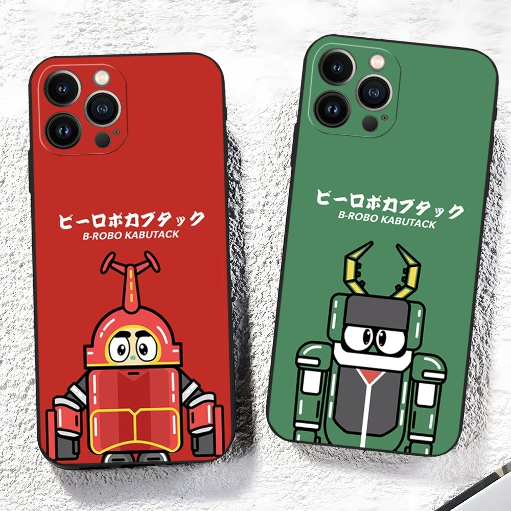 Чехол для телефона B Robo Kabutack Robot для Iphone 17 Air 16 15 14 13 12 11 Pro Max Xr X Xs Mini Plus, черный мягкий силиконовый чехол