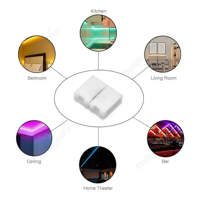 LED Strip Solderless Led Connector 2/4/5PIN L/T/X Shape Corner Connector For 8mm 10mm 12mm 3528 5050 RGB RGBW Led Strip Light