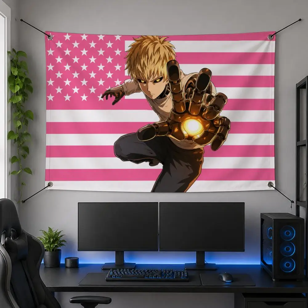 Anime Original Timeless Emotional Manga O-One-Punch Man Flags Flag Banner for Bedroom Dorm Party Home Living Room Game Room Gift