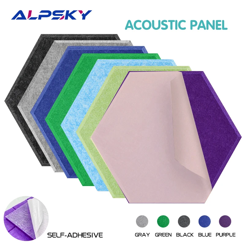 3Pcs Hexagon Polyester Soundproofing Wall Panels Sound Proof Self-adhesive Acoustic Panel Study E-sports Room Nursery Wall Decor