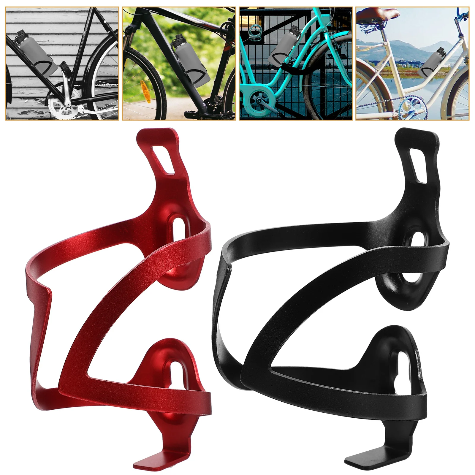 

2pcs Bicycle Water Bottle Holder Aluminum Bike Cage For Mountain Bike Durable Lightweight Outdoor Cycling Cup Holder Rack