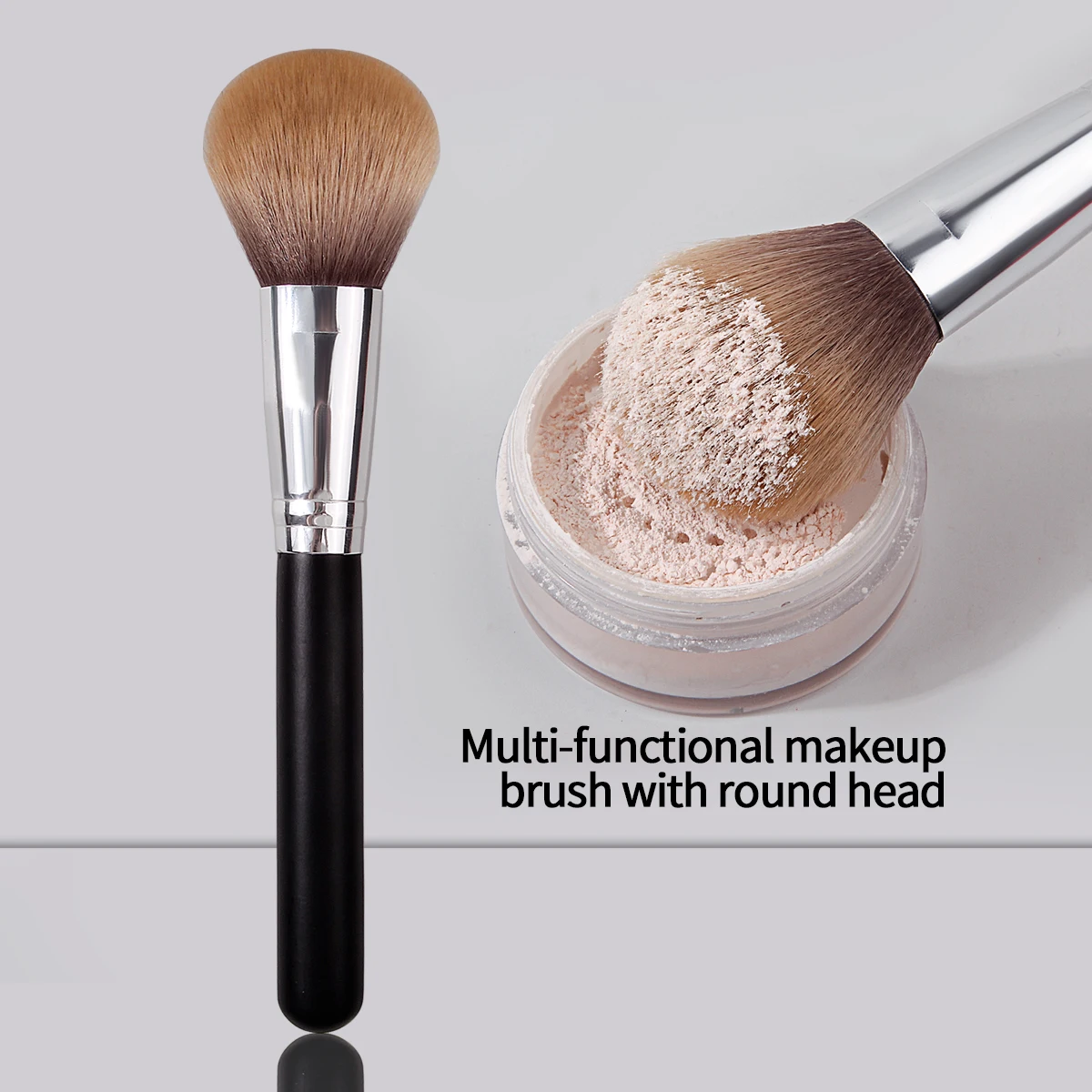 2025 New Large Blush Brush - Soft Multi-Functional Loose Powder Brush & Contour Brush, Professional Makeup Tool