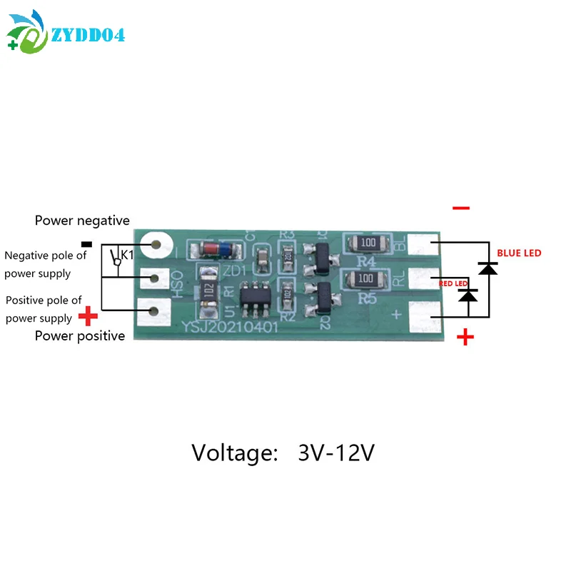 ●1/3PCS 3-12V LED Flashing Light Module Red And Blue Two-color Pair for Car Model Electric Vehicle Safety Lighting