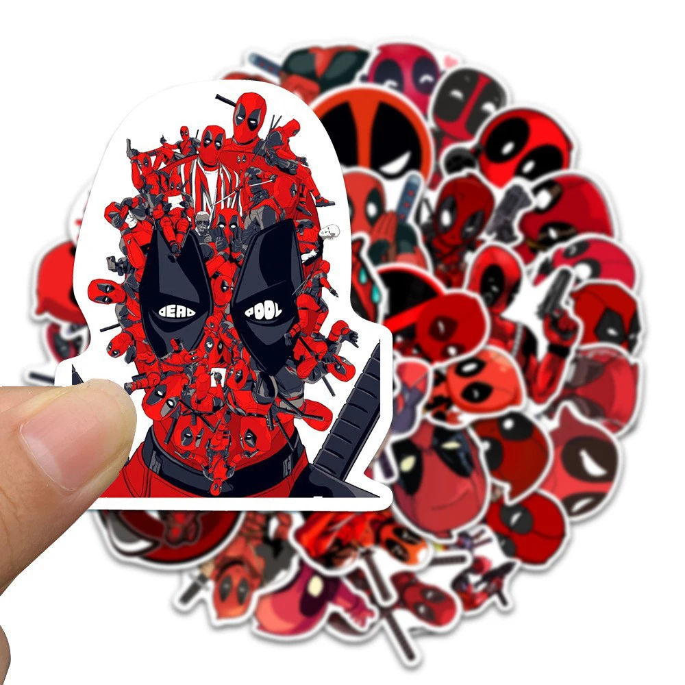 10/35PCS Marvel Superhero Deadpool Stickers Cool Graffiti Wall Decals DIY Skateboard Motorcycle Phone Laptop Car Bike Kids Toys