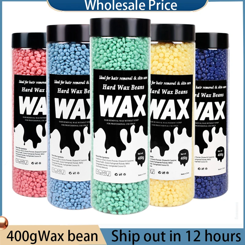 400g Hard Wax Beads For Hair Removal Wax Heater Machine Hot Film Waxing Beads Brazilian Waxing Beans For Wax Warmers Melting Pot