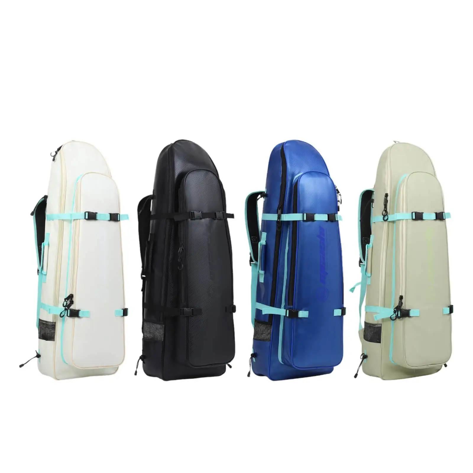 Long Fins Bag PVC Carbon Fiber Multifunctional Flippers Storage Gear Mesh Dive Backpack for Swimming Snorkeling
