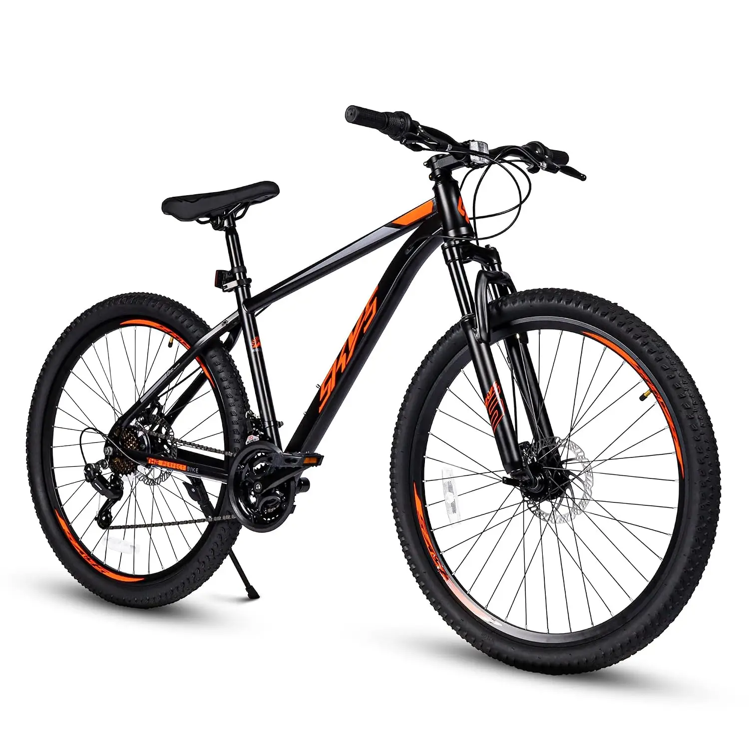 Rear Derailleur, Twist Grip Shifter, Dual Disc Brakes, Lockout Suspension Fork, 2.35