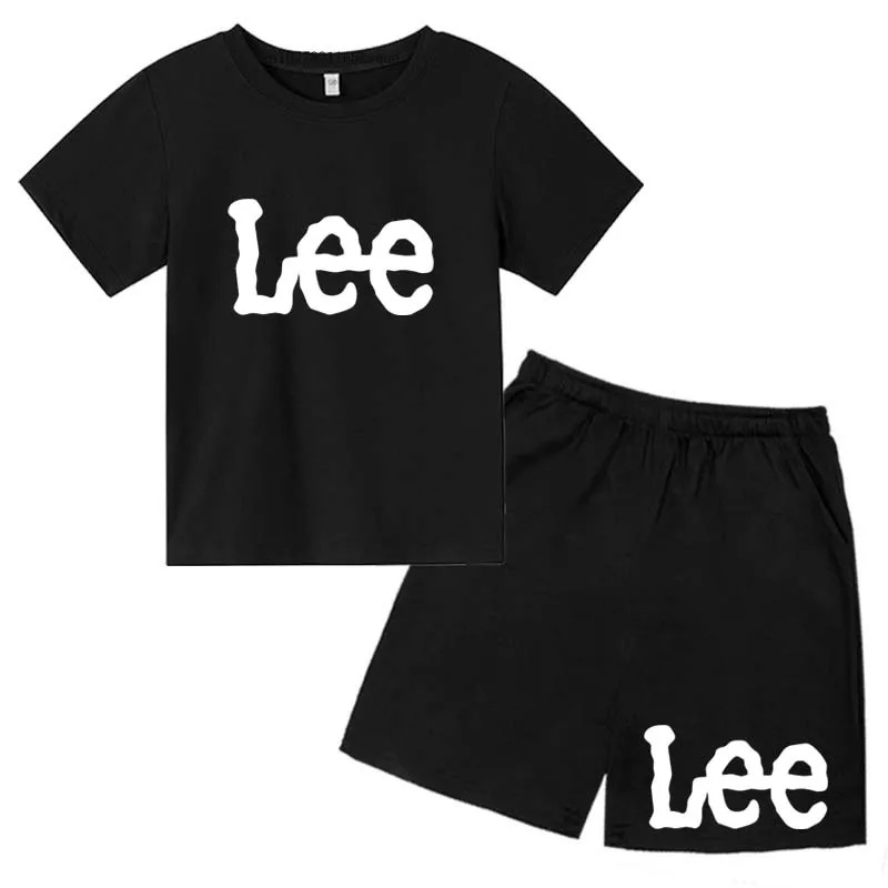 Kids LeeT-shirt Birthday Gift Coat Print 3-13Y Boys Girls Toddler Top +Shorts Sports Party Charming Fashion Brand Casual Set