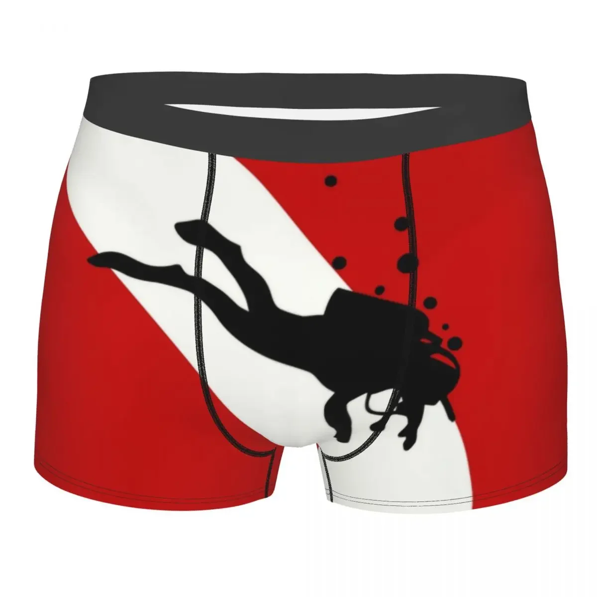 Scuba Dive Flag Bubble Underwear Men Sexy Print Custom Diving Diver Boxer Briefs Shorts Panties Breathable Underpants