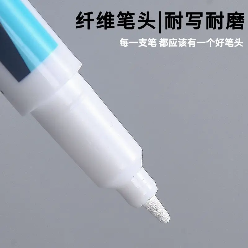 1-2mm White Marking Pen For DIY on Wood Steel Oily Waterproof Permanent  Pen Thin Head Blackboard Advertising Greeting Card