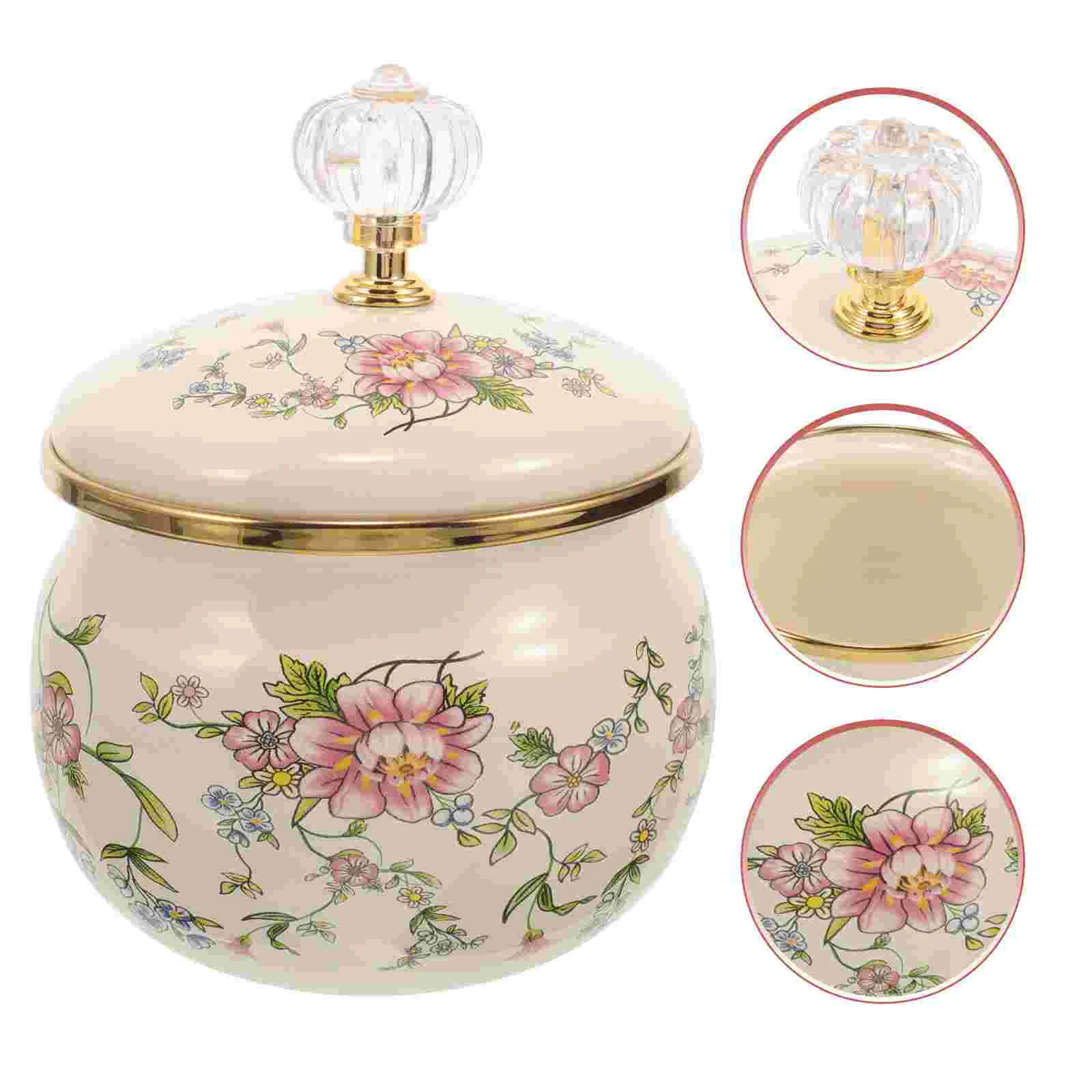 Coffee Can Enamel Spice Jar Food Containers with Lids Canister Salt Sugar jar enamel Storage Canister Kitchen gadgets Spice Jar