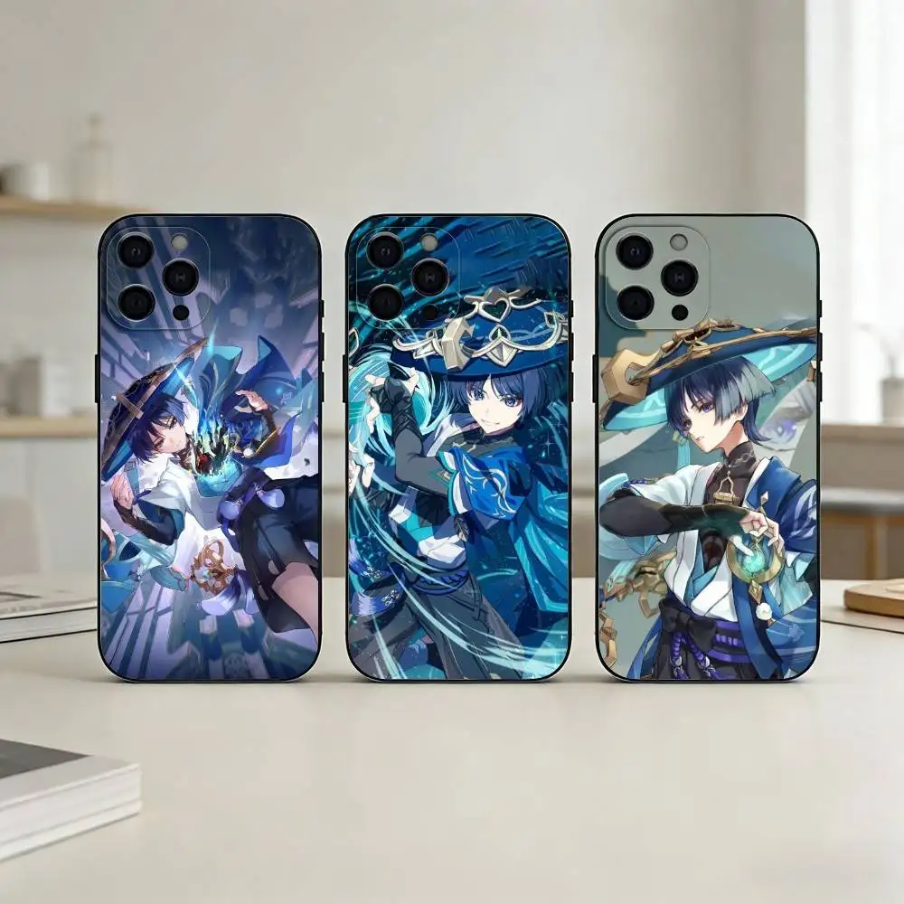 

S-Scaramouche Genshin Impact Phone Case Silicone black Soft For IPhone 17,16,15,14,13,12,11,SE,Plus Pro Max