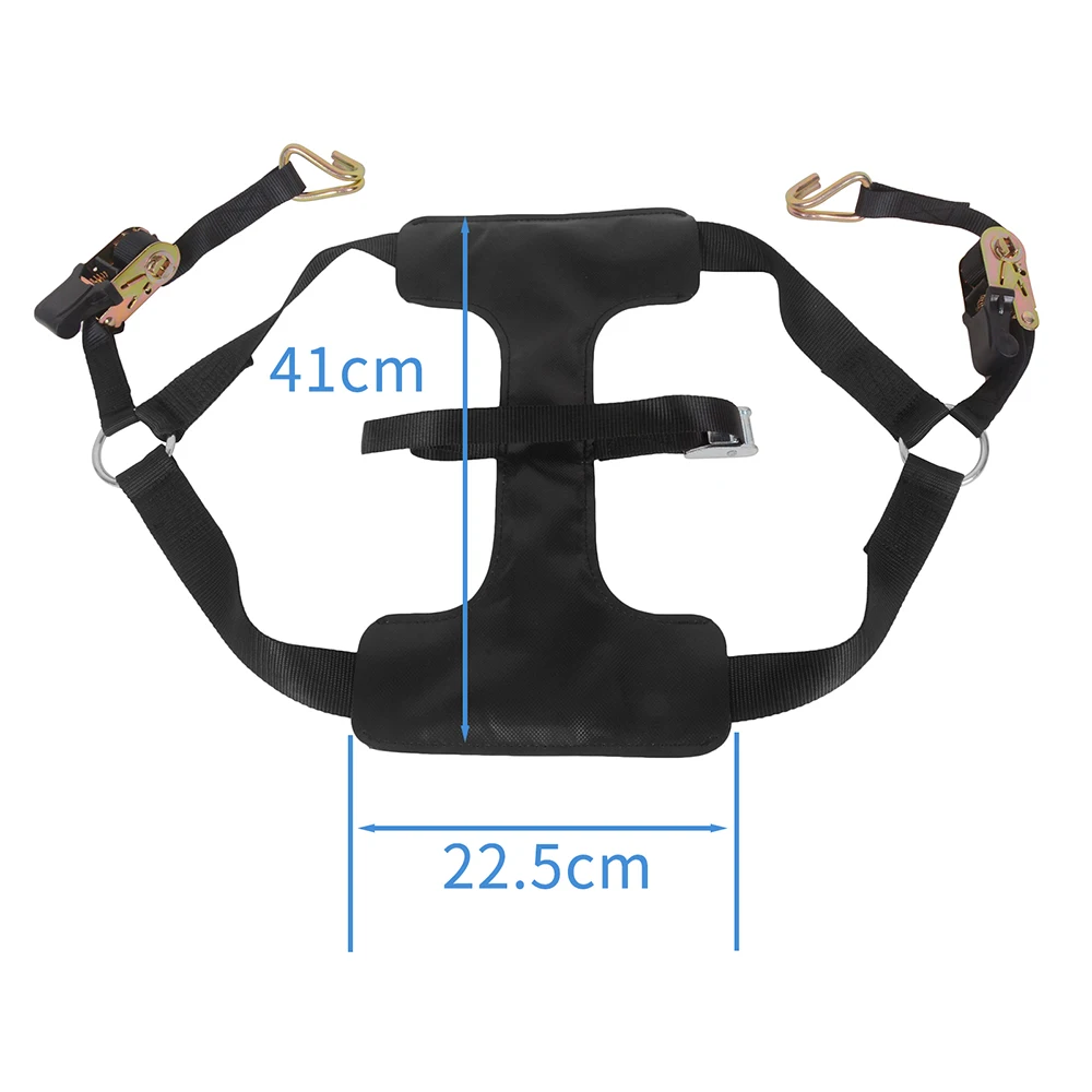 New Motorcycle Rear Tire Sling Ratcheting Tie Down Heavy Duty Black Strap With Ratchets Non-slip Rubber