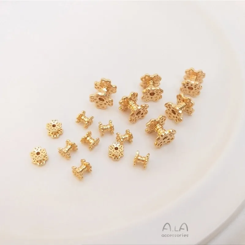 

Подставка для бусин в форме цветка из 14-каратного золота, двусторонняя, ручной работы, для браслетов, аксессуары для изготовления украшений, материалы для рукоделия